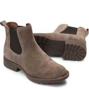 COVE Taupe Mustang Suede Chelsea Ankle Boots